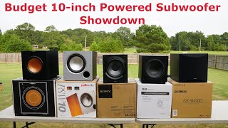 Budget Amazon 10inch Subwoofer Showdown Polk Klipsch Elac Yamaha Sony [upl. by Nelaf460]