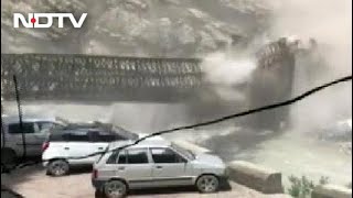 Video Himachal Bridge Hit By Boulders Rolling Down Hill 9 Tourists Dead [upl. by Simara]