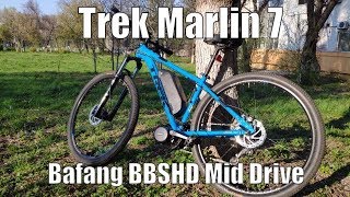 Trek Marlin 7 Electric DIY Conversion Bafang BBSHD 1500W Mid Drive Test [upl. by Gregory]