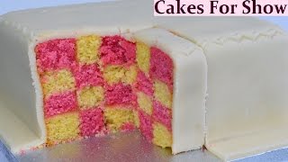 Making a Checkerboard Battenberg Cake [upl. by Ettevi]