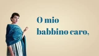 Maria Callas  O mio Babbino Caro Lyric Video [upl. by Whetstone]