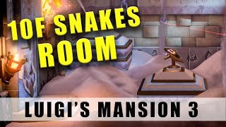 Luigis Mansion 3 10F Snake Room puzzle  Floor 10 Tomb Suites Snakes Room [upl. by Oznofla]