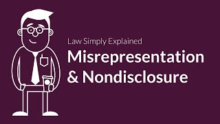 Misrepresentation and Nondisclosure  Contracts  Defenses amp Excuses [upl. by Aned462]