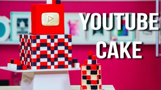 How To Make A YOUTUBE CAKE with CHECKERBOARD SURPRISE INSIDE Happy Birthday SUSAN [upl. by Donny]