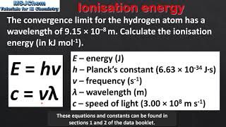 S136 Calculating ionisation energy HL [upl. by Estella49]