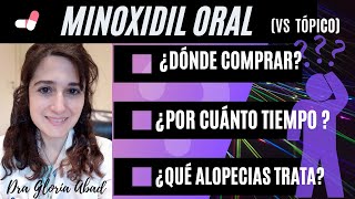 MINOXIDIL ORAL 💊 ¿Dónde COMPRARLO ¿Por cuánto TIEMPO SE TOMA ¿Qué ALOPECIAS trata [upl. by Allecsirp]