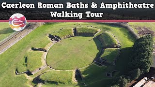 CAERLEON ROMAN BATHS amp AMPHITHEATRE WALES  Walking Tour  Pinned on Places [upl. by Nnyltiac]