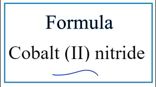 How to Write the Formula for Cobalt II nitride [upl. by Nuahsyt165]