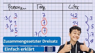 Doppelter Dreisatz Zusammengesetzter Dreisatz Einfach erklärt [upl. by Sirovart]