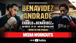 Benavidez vs Andrade MEDIA WORKOUTS [upl. by Hnirt]