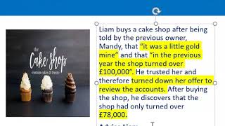 How to apply misrepresentation Liam cupcake scenario [upl. by Sicular]