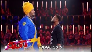 Bir Khalsa Indian Danger Act Nearly KILL Each Other On Stage  Americas Got Talent [upl. by Zebedee372]