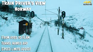 4K CABVIEW From Voss to Flåm December 2020 [upl. by Jannelle]