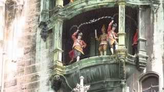 Glockenspiel Clock Tower in Munich Germany [upl. by Dosi]