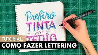 LETTERING COM CANETA ESFEROGRÁFICA  Primeiro Rabisco [upl. by Niahs93]