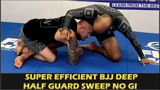 Super Efficient BJJ Deep Half Guard Sweep No Gi by Jeff Glover [upl. by Nagiem]