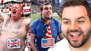 American Reacts to UK vs US Football Chants [upl. by Tirb743]