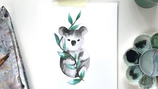 Wie male ich einen Koala  WATERCOLOR [upl. by Aikim]