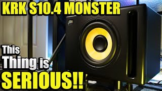 YOU NEED THIS SUB  NEW KRK S104 SUBWOOFER REVIEW [upl. by Henghold59]