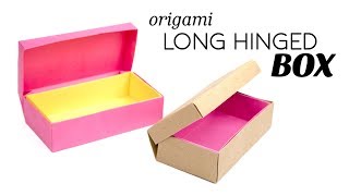 Origami Long Hinged Box Tutorial  DIY  Paper Kawaii [upl. by Adniralc]