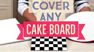 Cake TV How To Cover Cake Boards Perfectly  Square Round and Checkerboard [upl. by Fechter27]