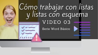 Word Básico 03 ✅ Cómo trabajar con listas y listas con esquema en Word 📋​ [upl. by Derfiniw]