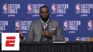 LeBron James shows off photographic memory recalls Celtics’ late rally in Game 1 vs Cavs  ESPN [upl. by Graig893]