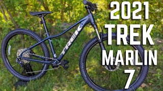 The BEST Marlin yet  2021 Trek Marlin 7 Hardtail Mountain Bike Review of Features and Weight [upl. by Berglund]