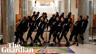 Spinetinglingly beautiful Indigenous youth choir perform at Parliament House [upl. by Suiradel]