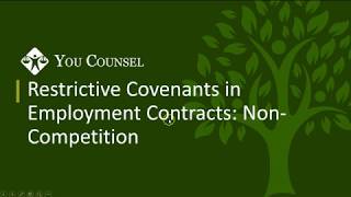 Restrictive Covenants in Employment Contracts  NonCompetition [upl. by Ehpotsirhc]