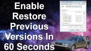 Enable Previous Versions In Windows  EASY [upl. by Elleinod]