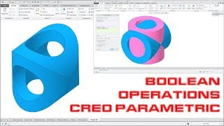 Creo Parametric 40  Boolean Operations Demo [upl. by Hsinam]