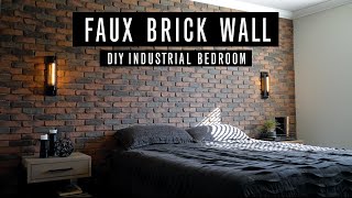 DIY Faux Brick Accent Wall– BEST TUTORIAL [upl. by Arihay288]