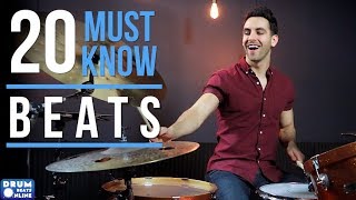 20 MUST KNOW Drum Beats For Beginner Drummers  Drum Beats Online [upl. by Nigem]