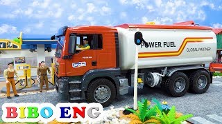 Car Service and Gas Station  Toys Cartoon for Kids  BIBO TOYS [upl. by Aigil]