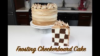 Frosting Checkerboard Cake  CHELSWEETS [upl. by Ellenuahs]