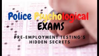 Police Psychological Exams  TMI Professor Overview amp Advice [upl. by Norraa895]