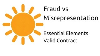 Fraud vs Misrepresentation  Other Essential Elements of a Valid Contract  CA CPT  CS amp CMA [upl. by Oiramal]