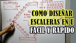 COMO DISEÑAR UNA ESCALERA EN U DE FORMA FÁCIL Y RÁPIDA [upl. by Legir]