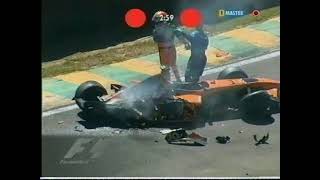 2002 Brazil WU Bernoldi Heidfeld Crash Sky Digital ITV [upl. by Mirelle]