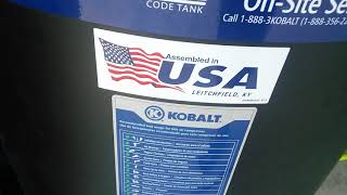 KOBALT 60 GALLON CAST IRON AIR COMPRESSOR  BLACK REVIEW [upl. by Bernita519]