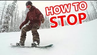 How To Stop On A Snowboard  Beginner Tips [upl. by Yeliab373]