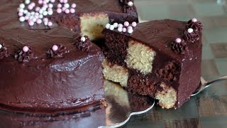 Checkerboard cake recipe  كيك الشطرنج  CookingWithAlia  Episode 391 [upl. by Kcirddehs579]