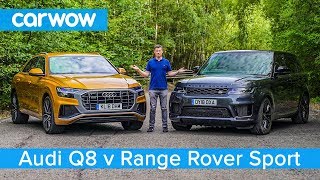 Audi Q8 vs Range Rover Sport 2020  see which SUV is the best  carwow [upl. by Akenehs711]