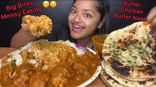 SPICY BUTTER CHICKEN 🔥 WITH JEERA RICE AND BUTTER NAAN  BIG BITES MUKBANG  FOOD EATING VIDEOS [upl. by Alden]