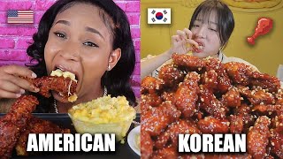 AMERICAN VS KOREAN MUKBANGERS [upl. by Oinotnaesoj]