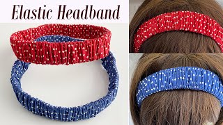 DIY Beautiful Wide Elastic Headband with Ruffle Scrunchie Pattern  How to Make Ruffle Hair Band [upl. by Errick]